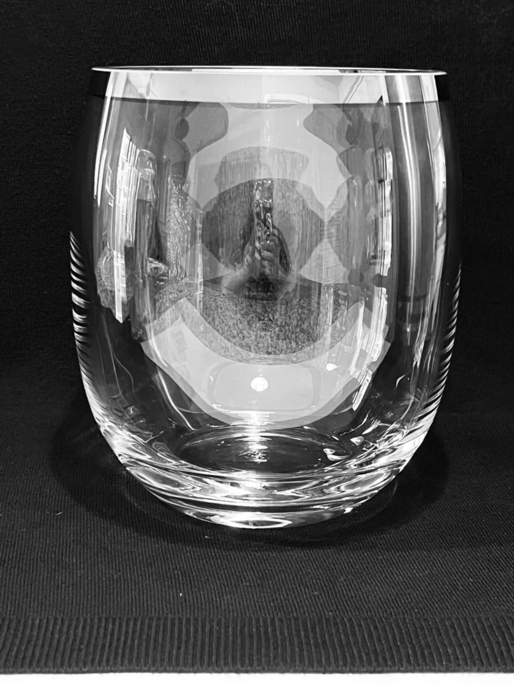 Crate & Barrel Crystal Vase or Champagne Basket Platinum Rim 8.25” Poland